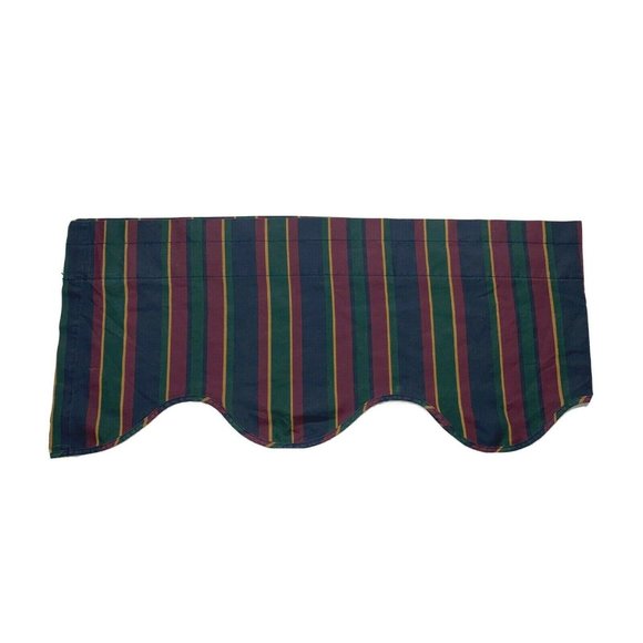 1 Vintage 1980s 70s JC Penney Scalloped Valance Curtain Stripe Pattern Print